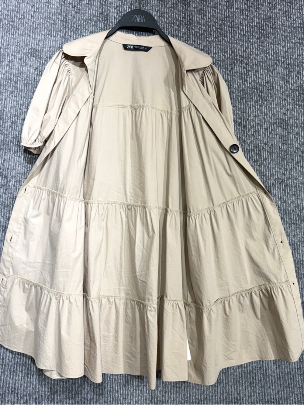 ZARA Tiered Poplin Dress - Picture 7 of 13